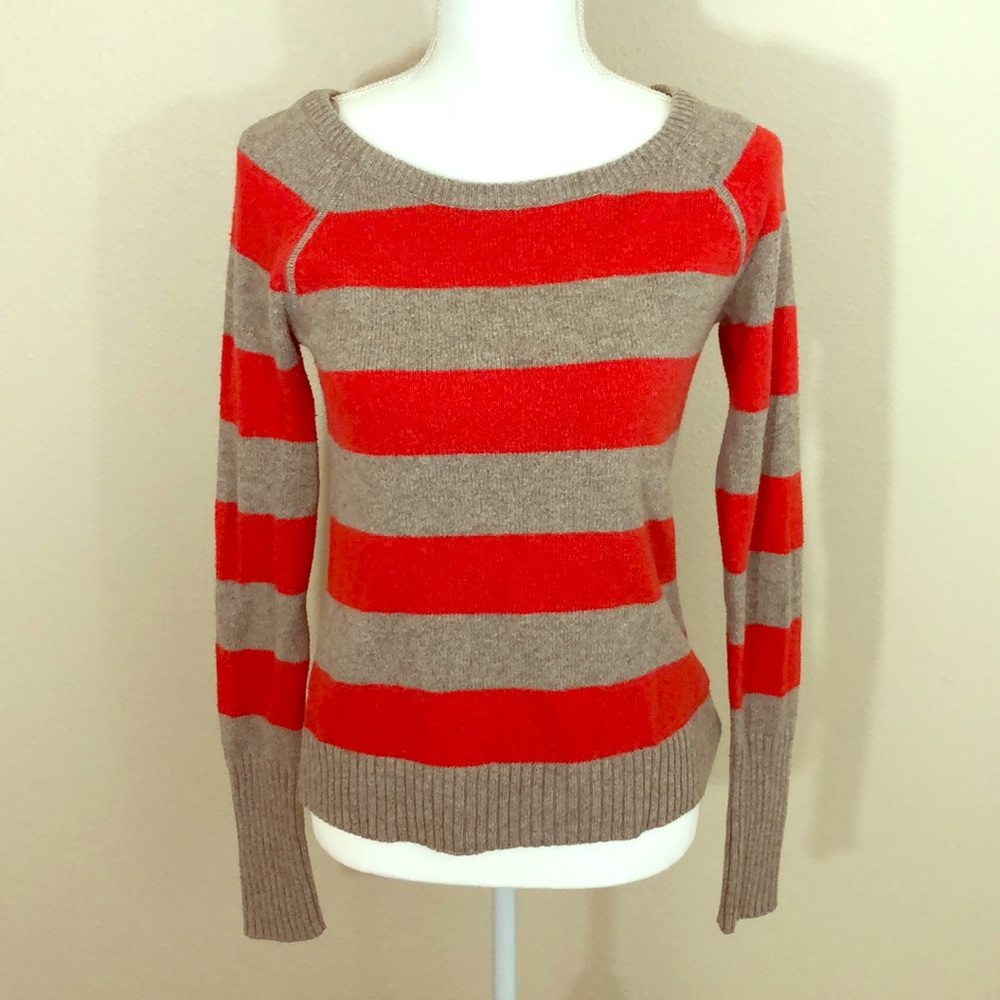 ❤️Kenji crew neck orange oatmeal striped sweater